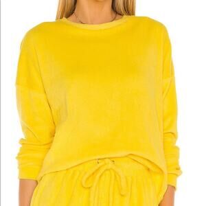 MIKOH KIMO 2 Crewneck Terry Cloth SWEATSHIRT in Starfruit Size 2/ Medium